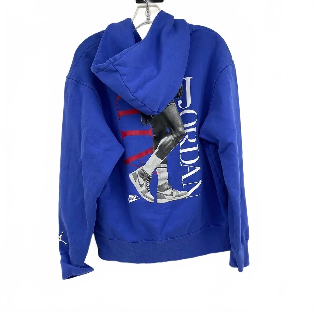 Jordan Air Mike Hoodie Blue | Men’s Size S Cotton Blend Pullover